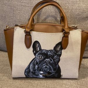 Hand-Painted French Bulldog Purse handbag! Great size, lots of pockets.